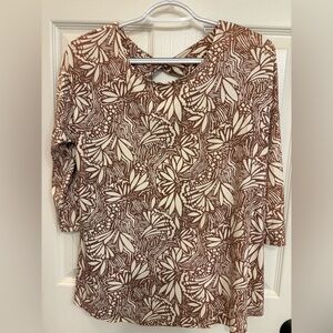 Always A.Line Hawai’i Twist Back Trapeze Top in Lotus River Rose Print, L